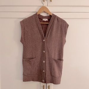 Bohme button up sweater vest, medium, maroon
